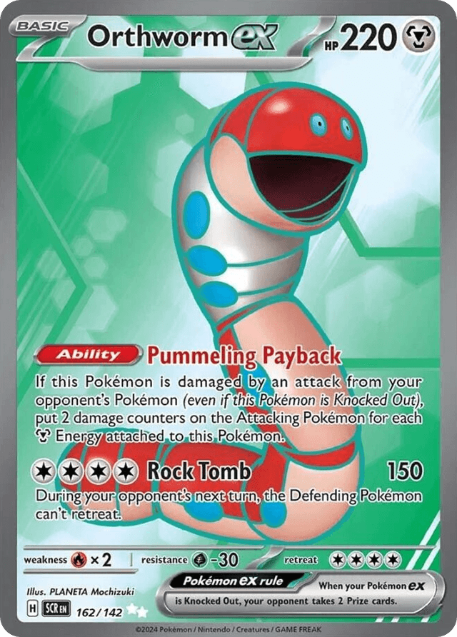 Carta Orthworm ex 162/142 do set Stellar Crown — Pokémon TCG | Bynx