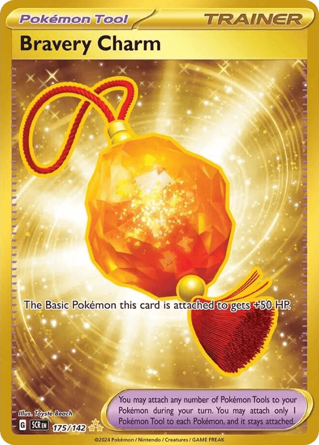 Carta Bravery Charm 175/142 do set Stellar Crown — Pokémon TCG | Bynx