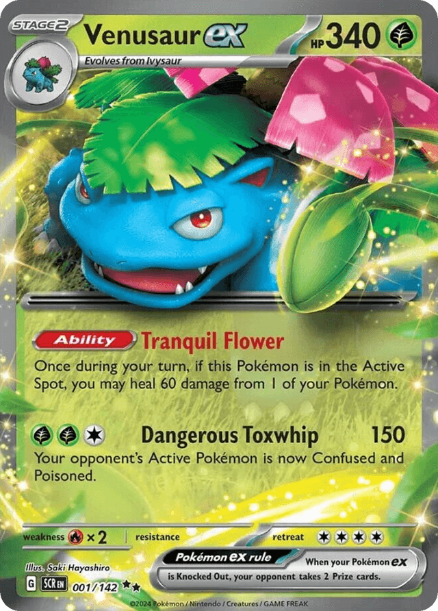 Carta Venusaur ex 1/142 do set Stellar Crown — Pokémon TCG | Bynx