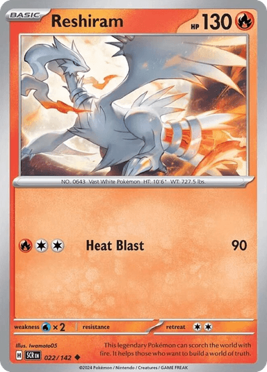 Carta Reshiram 22/142 do set Stellar Crown — Pokémon TCG | Bynx