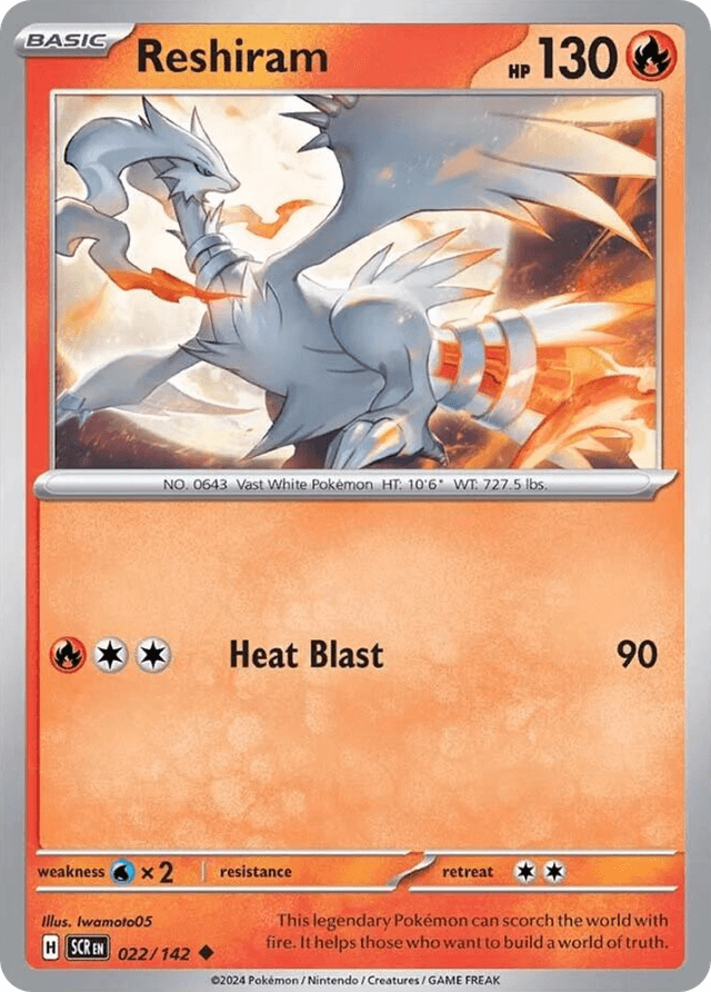 Carta Reshiram 22/142 do set Stellar Crown — Pokémon TCG | Bynx