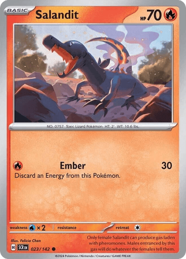 Carta Salandit 23/142 do set Stellar Crown — Pokémon TCG | Bynx