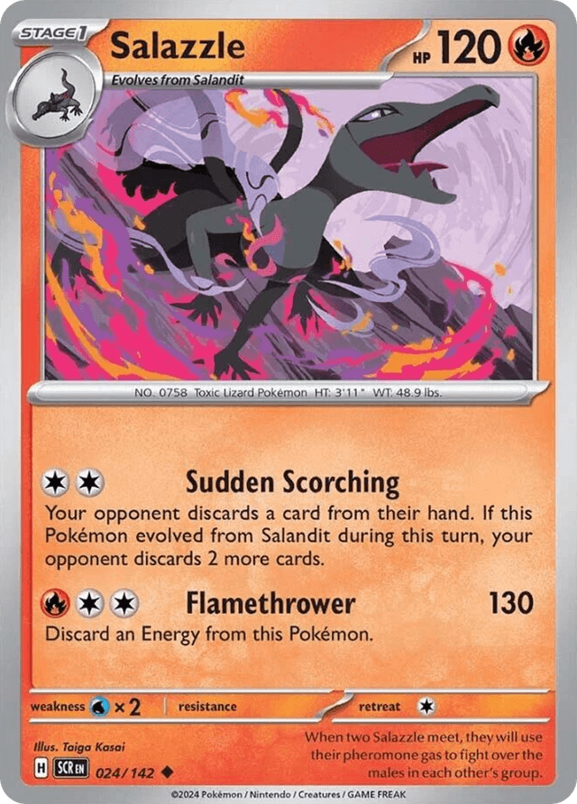 Carta Salazzle 24/142 do set Stellar Crown — Pokémon TCG | Bynx