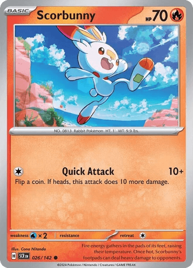 Carta Scorbunny 26/142 do set Stellar Crown — Pokémon TCG | Bynx