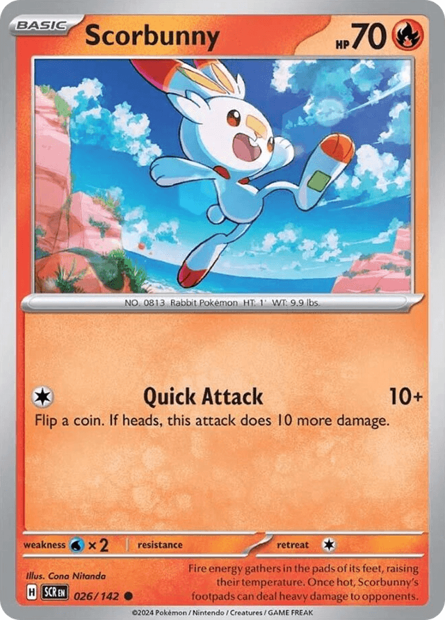 Carta Scorbunny 26/142 do set Stellar Crown — Pokémon TCG | Bynx