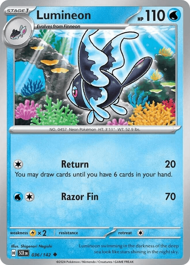 Carta Lumineon 36/142 do set Stellar Crown — Pokémon TCG | Bynx