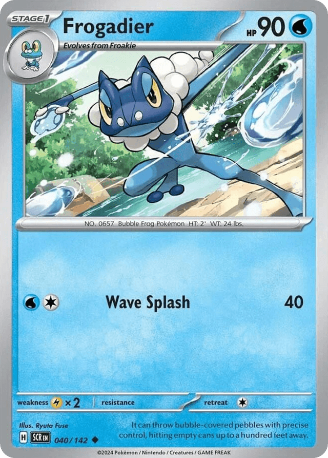 Carta Frogadier 40/142 do set Stellar Crown — Pokémon TCG | Bynx