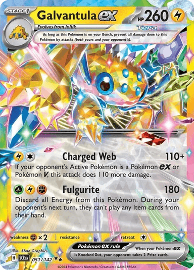 Carta Galvantula ex 51/142 do set Stellar Crown — Pokémon TCG | Bynx