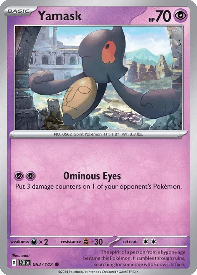Carta Yamask 62/142 do set Stellar Crown — Pokémon TCG | Bynx