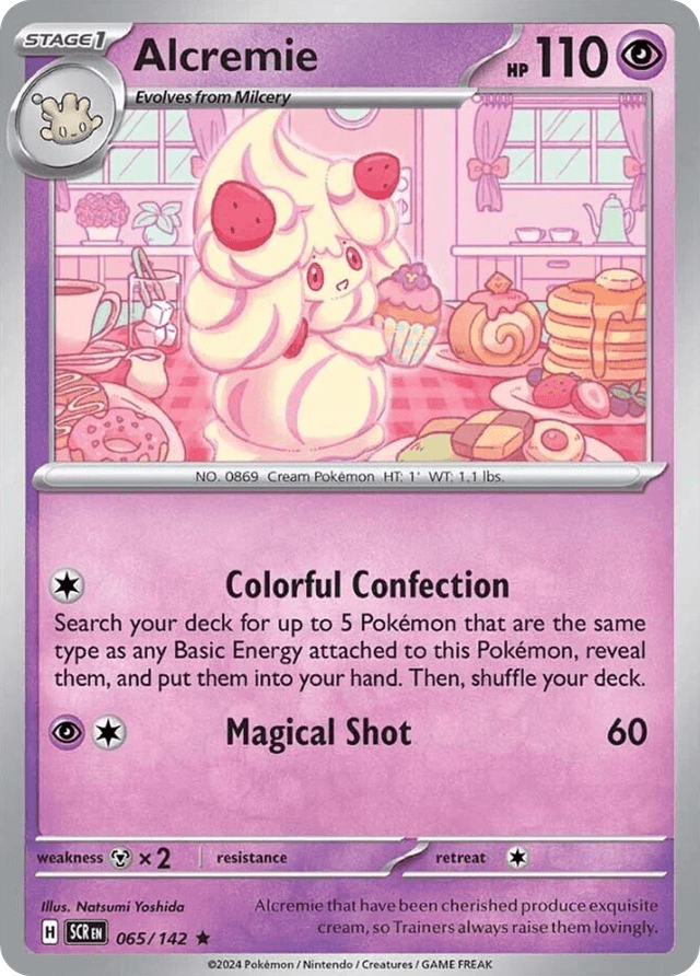 Carta Alcremie 65/142 do set Stellar Crown — Pokémon TCG | Bynx