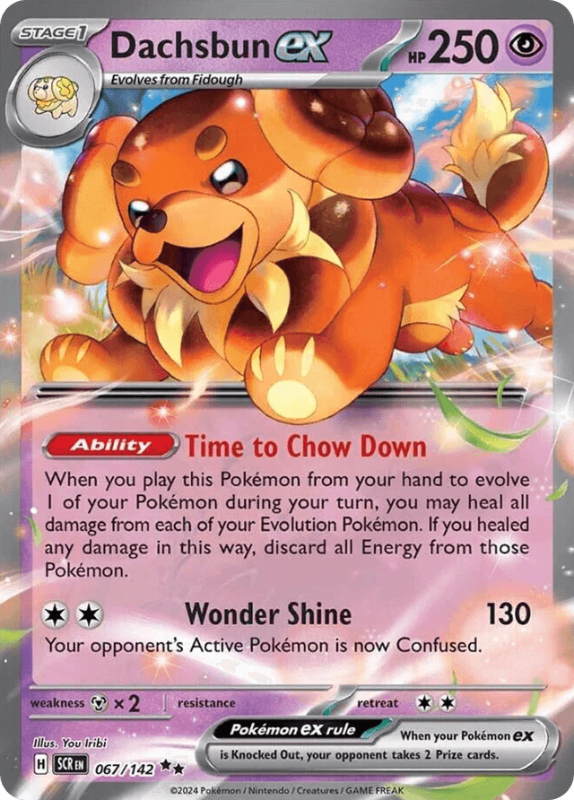 Carta Dachsbun ex 67/142 do set Stellar Crown — Pokémon TCG | Bynx