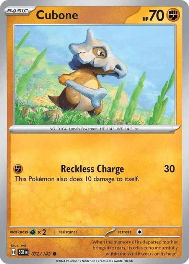 Carta Cubone 72/142 do set Stellar Crown — Pokémon TCG | Bynx