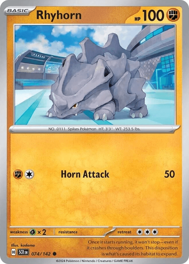 Carta Rhyhorn 74/142 do set Stellar Crown — Pokémon TCG | Bynx