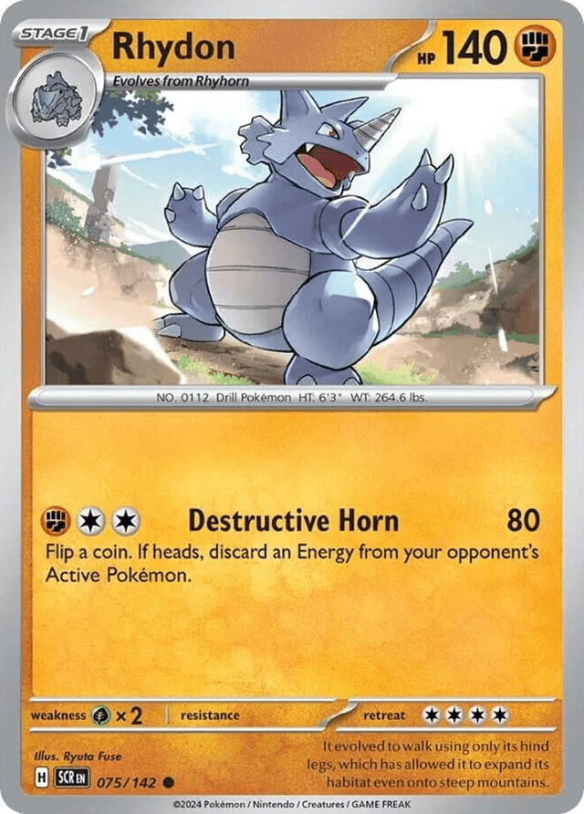 Carta Rhydon 75/142 do set Stellar Crown — Pokémon TCG | Bynx