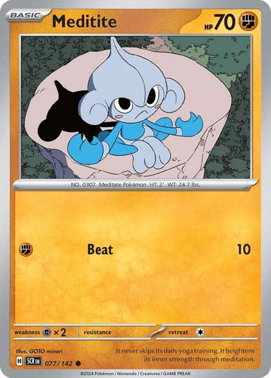 Carta Meditite 77/142 do set Stellar Crown — Pokémon TCG | Bynx