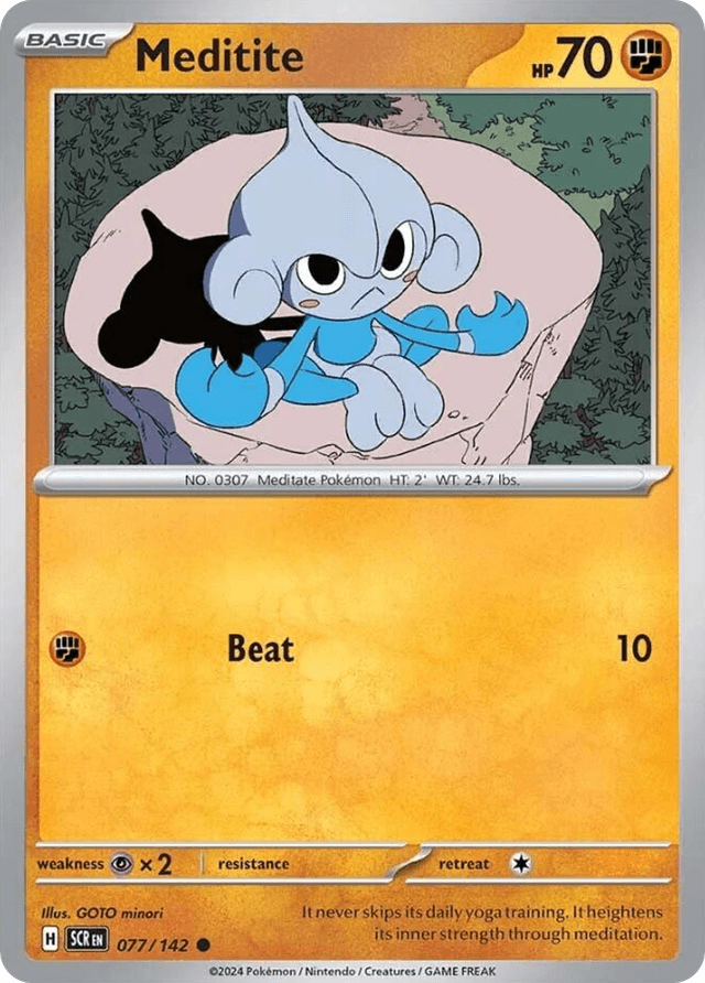 Carta Meditite 77/142 do set Stellar Crown — Pokémon TCG | Bynx