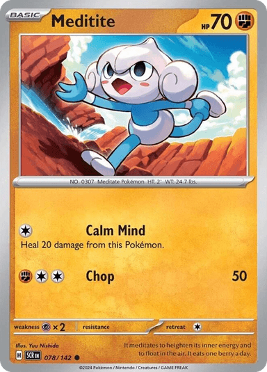 Carta Meditite 78/142 do set Stellar Crown — Pokémon TCG | Bynx
