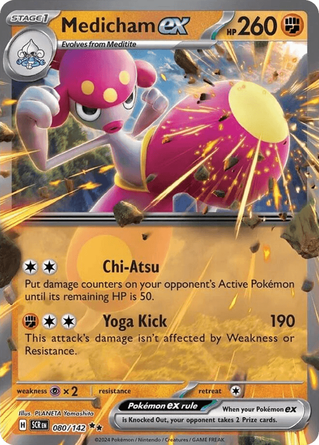 Carta Medicham ex 80/142 do set Stellar Crown — Pokémon TCG | Bynx