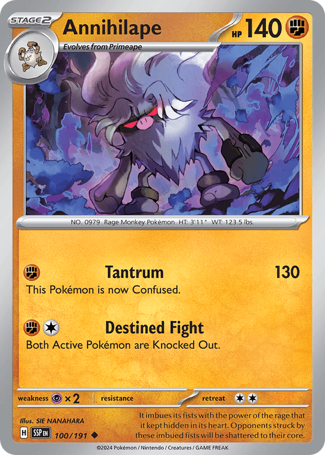 Carta Annihilape 100/191 do set Surging Sparks — Pokémon TCG | Bynx