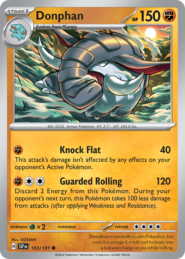 Carta Donphan 103/191 do set Surging Sparks — Pokémon TCG | Bynx