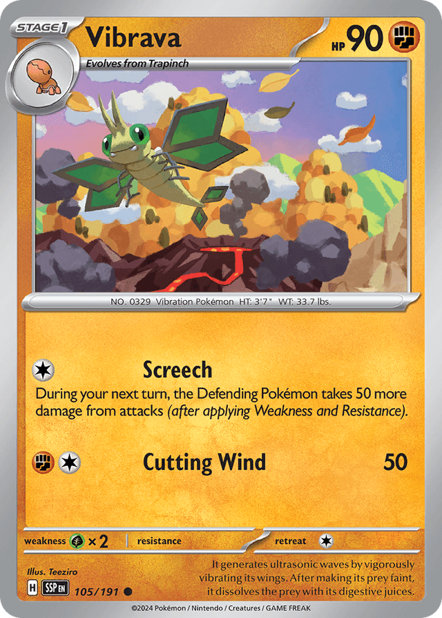 Carta Vibrava 105/191 do set Surging Sparks — Pokémon TCG | Bynx