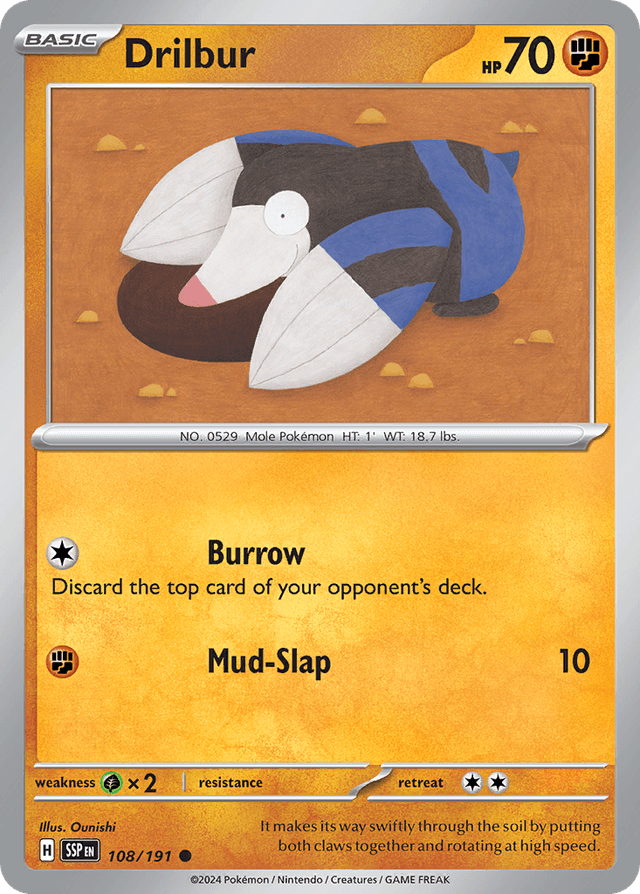 Carta Drilbur 108/191 do set Surging Sparks — Pokémon TCG | Bynx