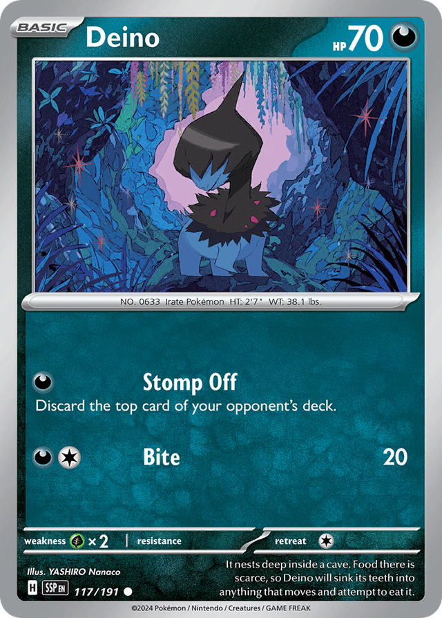 Carta Deino 117/191 do set Surging Sparks — Pokémon TCG | Bynx