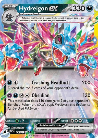 Carta Hydreigon ex 119/191 do set Surging Sparks — Pokémon TCG | Bynx