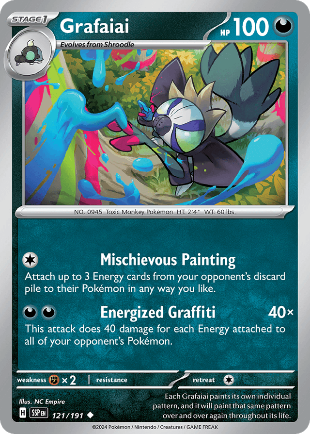 Carta Grafaiai 121/191 do set Surging Sparks — Pokémon TCG | Bynx