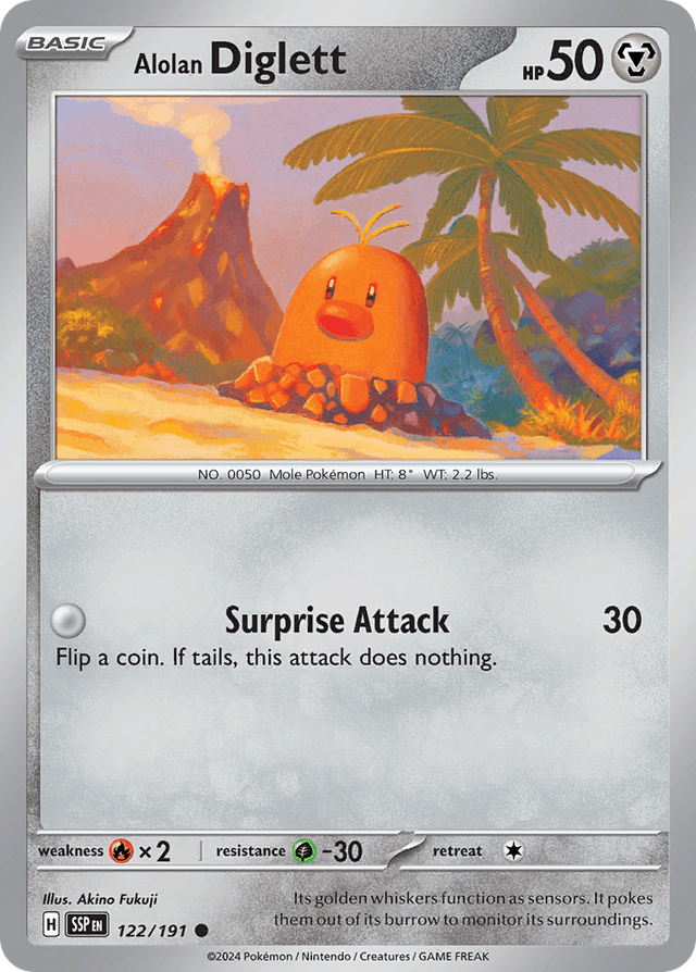 Carta Alolan Diglett 122/191 do set Surging Sparks — Pokémon TCG | Bynx
