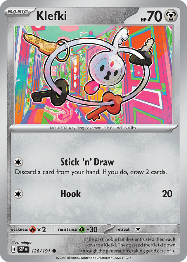 Carta Klefki 128/191 do set Surging Sparks — Pokémon TCG | Bynx