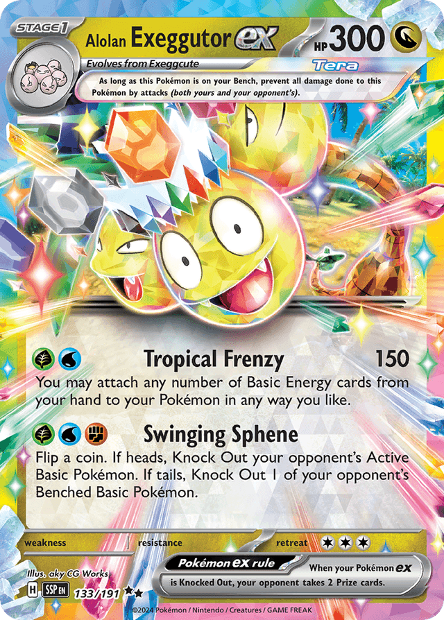 Carta Alolan Exeggutor ex 133/191 do set Surging Sparks — Pokémon TCG | Bynx