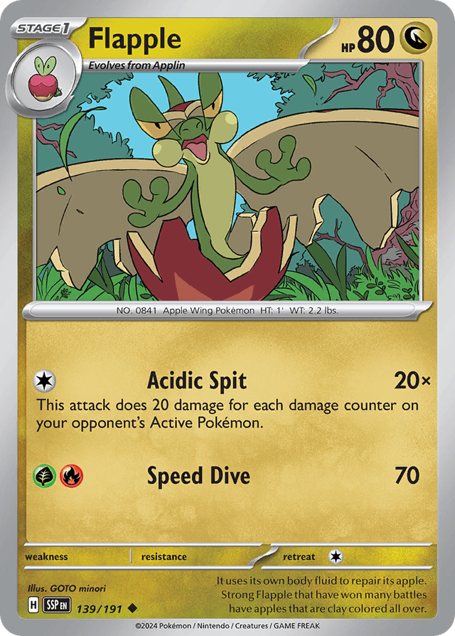 Carta Flapple 139/191 do set Surging Sparks — Pokémon TCG | Bynx
