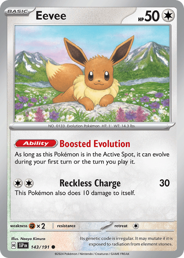 Carta Eevee 143/191 do set Surging Sparks — Pokémon TCG | Bynx
