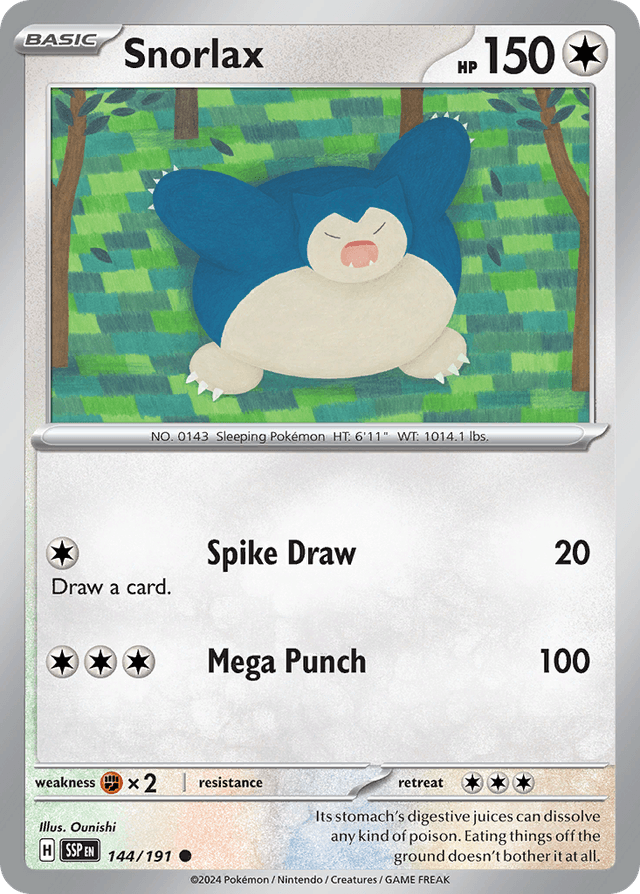 Carta Snorlax 144/191 do set Surging Sparks — Pokémon TCG | Bynx