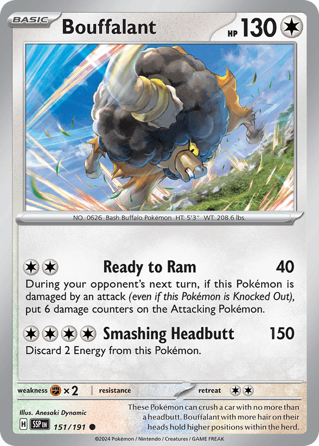 Carta Bouffalant 151/191 do set Surging Sparks — Pokémon TCG | Bynx