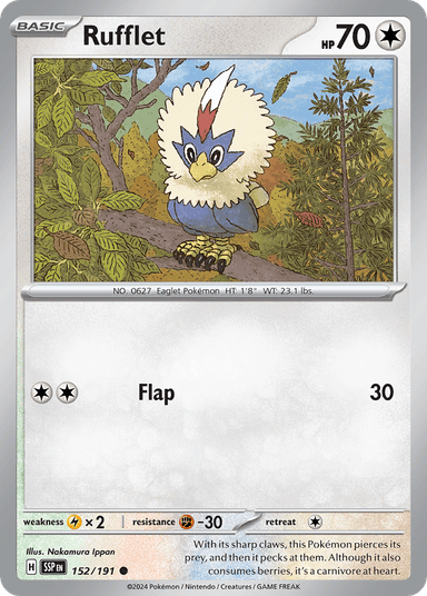 Carta Rufflet 152/191 do set Surging Sparks — Pokémon TCG | Bynx