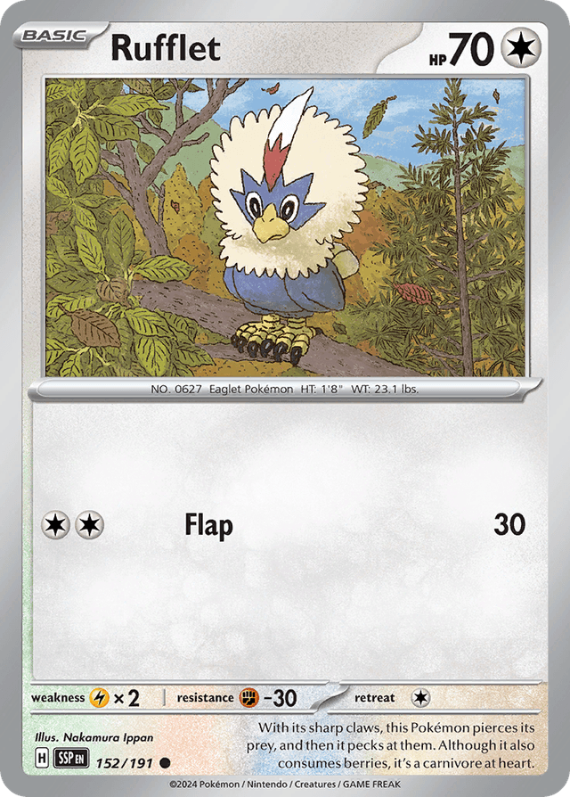 Carta Rufflet 152/191 do set Surging Sparks — Pokémon TCG | Bynx