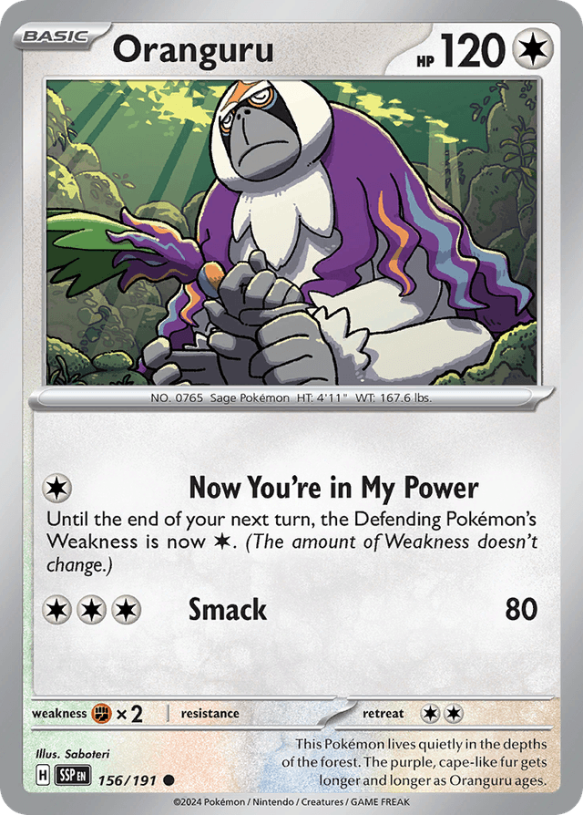Carta Oranguru 156/191 do set Surging Sparks — Pokémon TCG | Bynx
