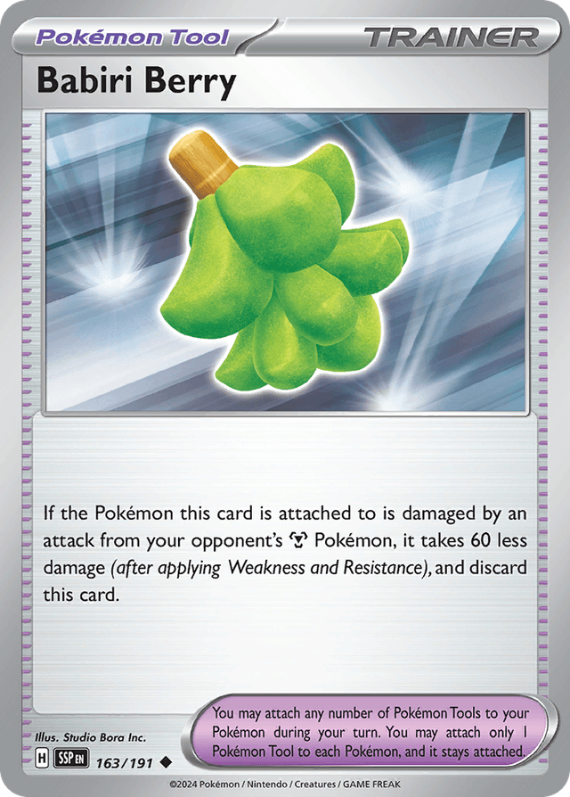 Carta Babiri Berry 163/191 do set Surging Sparks — Pokémon TCG | Bynx