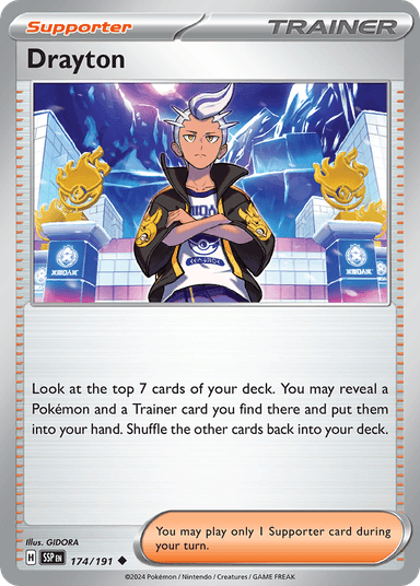 Carta Drayton 174/191 do set Surging Sparks — Pokémon TCG | Bynx