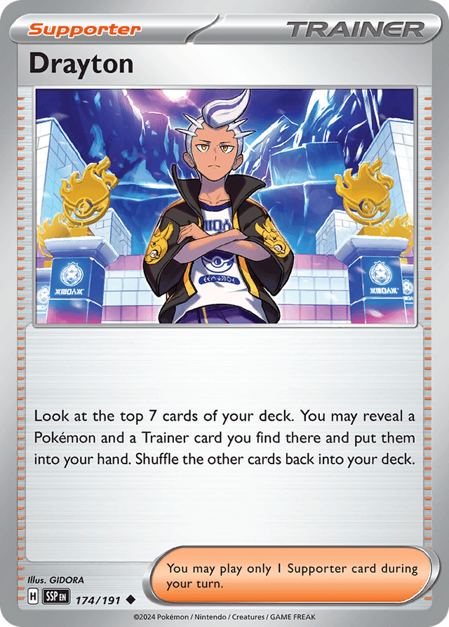 Carta Drayton 174/191 do set Surging Sparks — Pokémon TCG | Bynx