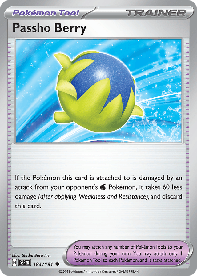 Carta Passho Berry 184/191 do set Surging Sparks — Pokémon TCG | Bynx
