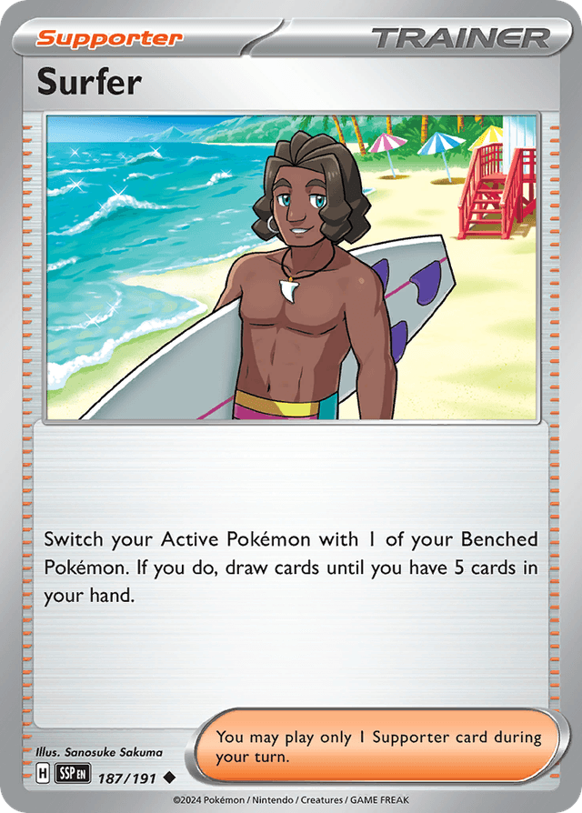 Carta Surfer 187/191 do set Surging Sparks — Pokémon TCG | Bynx