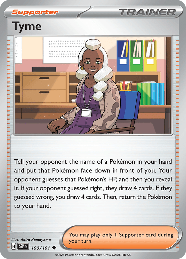 Carta Tyme 190/191 do set Surging Sparks — Pokémon TCG | Bynx