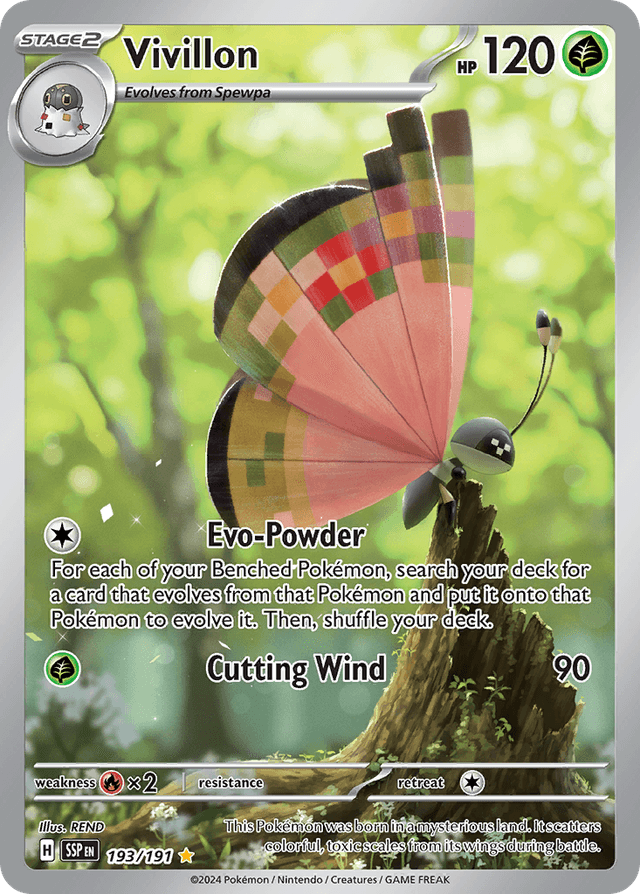 Carta Vivillon 193/191 do set Surging Sparks — Pokémon TCG | Bynx