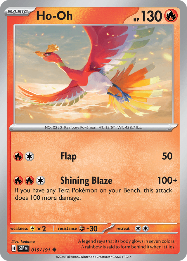 Carta Ho-Oh 19/191 do set Surging Sparks — Pokémon TCG | Bynx