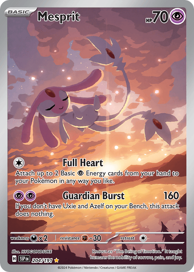 Carta Mesprit 204/191 do set Surging Sparks — Pokémon TCG | Bynx
