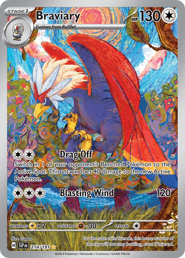 Carta Braviary 214/191 do set Surging Sparks — Pokémon TCG | Bynx