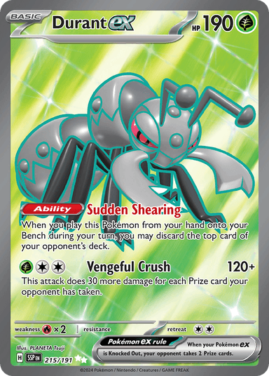 Carta Durant ex 215/191 do set Surging Sparks — Pokémon TCG | Bynx